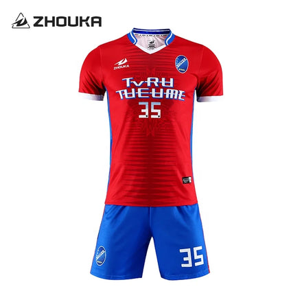 Custom Sublimation Print Men'S Football Uniform Shirts Customized Embroidered Soccer Wear Team Logo Mesh Soccer Jersey for Men