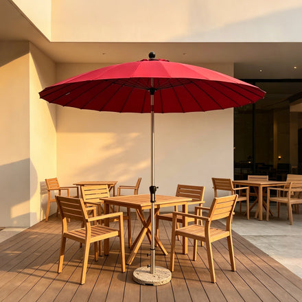 24K Panels Patio Garden Aluminum Pole Sunshades 360 Degree Rotation Cafe Parasol for Courtyard Hotel Foldable and Waterproof