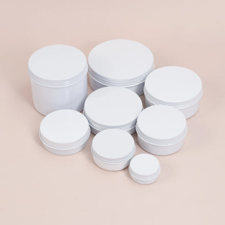 10ml Empty Round Metal Packing Tin Can Boxes for Cosmetic White Aluminum Packaging Container Jar for Cream