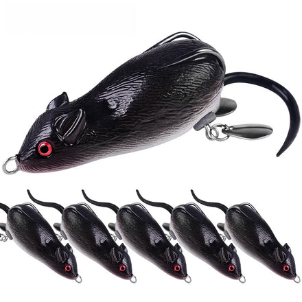 New Topwater Floating 3d Eyes Bait 70mm 17.43g Mouse Soft Pvc Fishing Lures