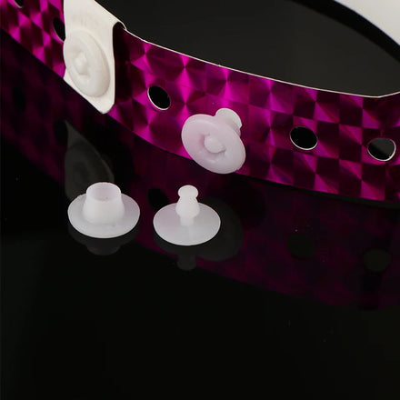 Custom White Medical Wristband Plastic POM Two Parts Button Snap for ID Ddentification