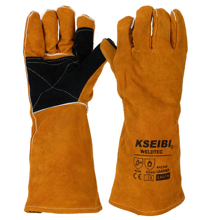 KSEIBI 40CM Industrial Grade Welding Leather Gloves Customizable OEM Hand Protection Tools