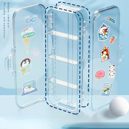 Transparent Double Layer Acrylic Pencil Case Waterproof School Stationery with Plastic Material New & Practical