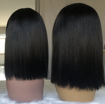 Wholesale Straight Bob Wigs Virgin Human Hair Lace Front Wigs Brazilian Swiss Lace Transparent