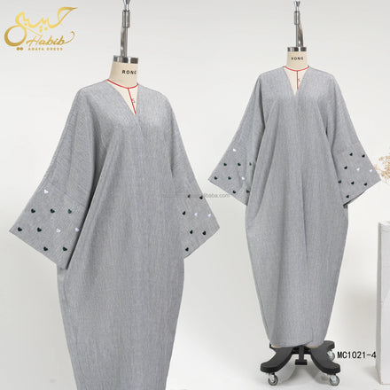 2026 Abaya Embroidery Islamic Clothing Women Kimono Cardigan Muslim Casual Dresses Polyester Linen Abaya Women Muslim Dress