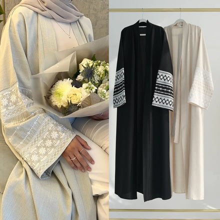 Abaya Frauen Muslimisches Kleid Dubai Embroidered Elegant Cardigan Robe Women Modest Abaya Muslim Dress for Ladies
