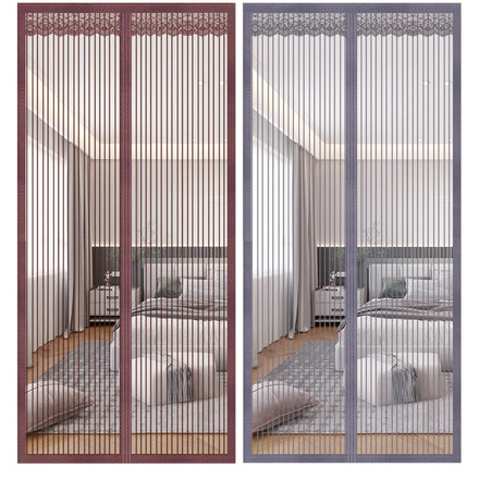 Modern Summer Magnetic Mesh Automatic Screen Door Anti-Mosquito Door Net Curtain Full Frame Hook Loop Top Lace for Home Use