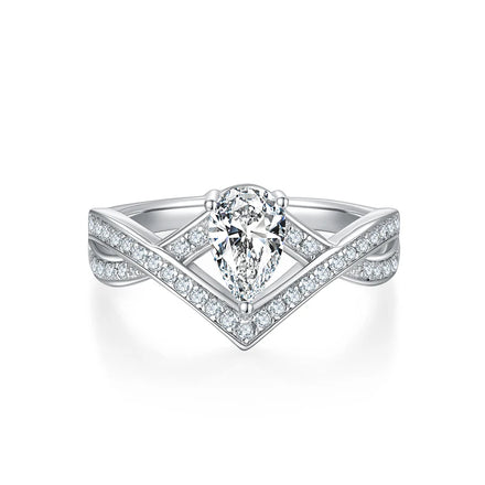Engagement Wedding Jeweler 1carat Moissanite Diamond Ring S925 Silver Ladies Wedding Diamond Moissanite Eternity Ring for Girls