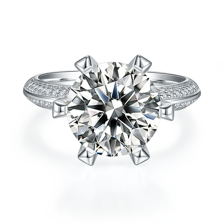 Somen Round Cut 5CT D Grade 18K Platinum Plated 925 Sterling Silver Moissanite Rings for Women Engagement Wedding