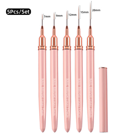 New Arrival Drawing Pen Pink Nail Line Brushes Nail Art Extra Thin Fine Nail Art Brush Pink