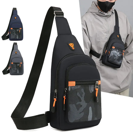 2024 New Nylon Shoulder Bag Fashion Men's Solid Color Crossbody Bag Casual European and American Men's Bag