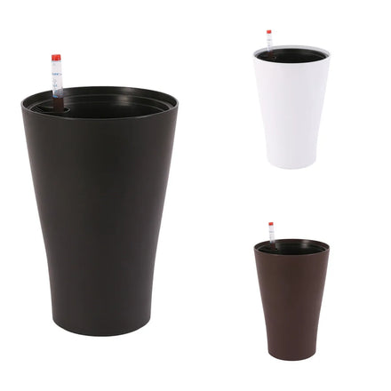 YIZHITANG Glazed Tall Round Self-watering Eco-Friendly Durable Pots for Home Office Hotel Garden Planter