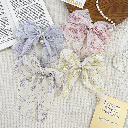 Wholesale Hair Bow Ties Hair Clips Texture Satin Bow Hairpin Girl Hair Accessories for Women Summer Bowknot Hairpins