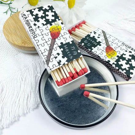 Safety match factory high quality puzzle illustration matchbox Safe and Ecological Materials Clean Customized Matches