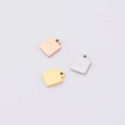 Factory Customization Personalized Mirror Polished New Pattern Stainless Steel Square Connector Bracelet Charms