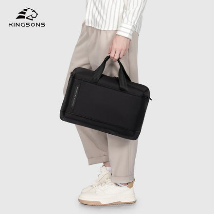 Wholesale Men Black 15.6 Inch Laptop Briefcase for Business Commuting Waterproof Polyester Fabric Travel Handbag Custom Bags