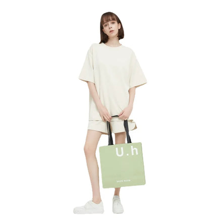 Light Green High-grade White Cardboard Tote Clothing Store Takeaway Shopping Jewelry Bag