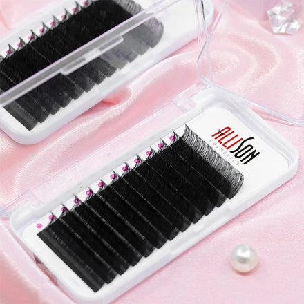 Allison 0.03 Lash Trays Volume Classic Cashmere Eyelash Extension Custom Logo Natural Long Jet Black Cashmere Lash Trays