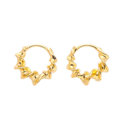 Wholesale 18k PVD Gold Plated Fashion Jewelry Earrings Twist Design Small Huggie Hoop Earrings for Women