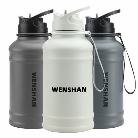 Food Grade 1.3L Single Wall Stainless Steel Eco-Friendly Water Bottle Lid Thermal Insulation Gym Sports Body Building Wholesale