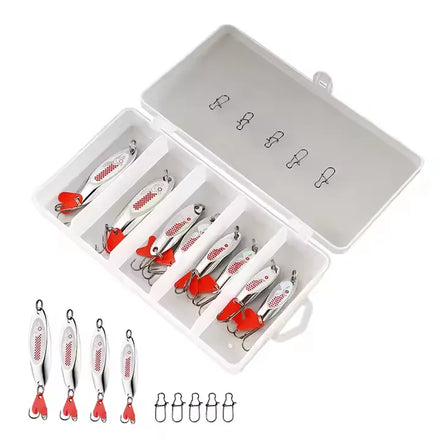 8pcs/box 7g 10g 14g 18g Metal Baits Set Bass Casting Hard Sequins Spinner Spoon Lure Metal Jig Lure Fishing Lures Set