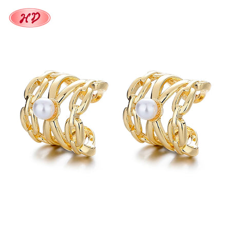 Oro 18k Laminated Gold Joyeria Wholesale Earrings Women Cubic Zirconia Golden Earings for Earrings Women Trending