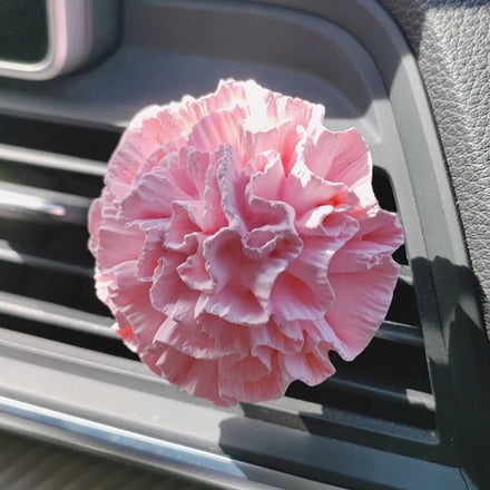 Stocked Pink Carnation Scented Ceramic Aroma Plaster Car Vent Air Freshener Handmade Porcelain Flower Essential Oil Diffuser