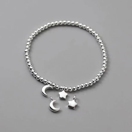 Fine Permanent Bulk Star and Moon Diy 925 Sterling Silver Charms for Jewelry Making Bracelet Earring Jewelry Accessories Women