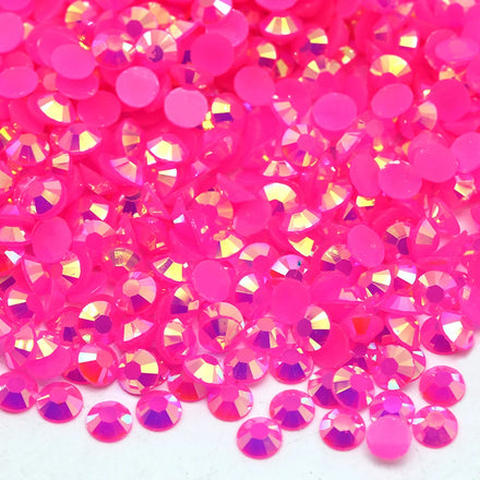 XULIN 3mm 4mm 5mm 6mm Jelly Ab Round Stones Crystals Non Hot Fix Strass Flat Back Resin Rhinestone for Clothing Accessory