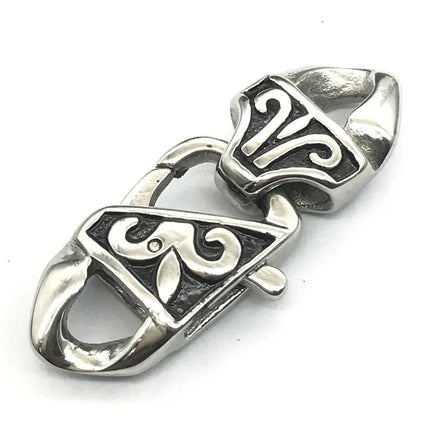 BXNK034 Custom Stainless Steel Men's Leather Bracelets with Carabiner Lock Folding Clasp for Jewelry in Stock