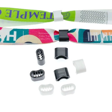 OEM Custom Disposable Slide Fabric Flat Bracelet Wristband Lock Closure With Teeth for Event Concert Party