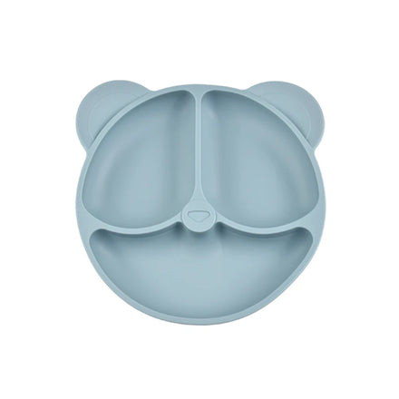 Custom LOGO Color Packaging Manufacturers Processing Silicone Panda Dinner Plate Wooden Handle Spoon Fork Auxiliary Training Tab