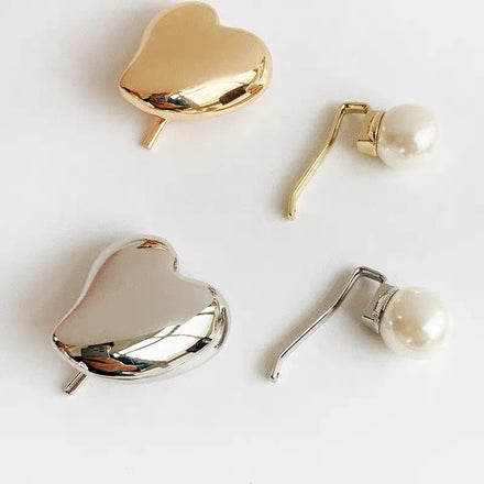 Japan Metal Heart Pony Hook Pearl Pony Cuff Hair Ties Hair Accessories for Women