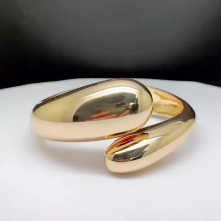 Hansidon New Arrival Fashion Jewelry Hypoallergenic Open Cuff Bangles Tarnish Free Waterproof Metal Gold Couple Chunky Bracelets