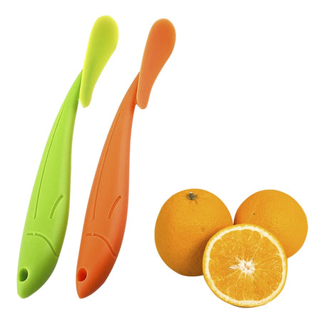 Orange Peeler Slicer Cutter Fruit Remover Opener Plastic PP Orange Knife Humanized Design Curved Blade Kitchen Gadget