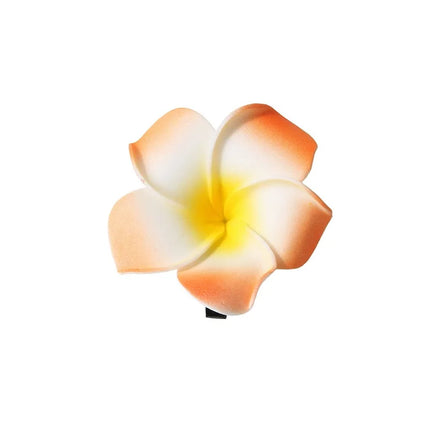 MIO Summer 6cm Flower Hair Clips Hawaiian Frangipani Pearl Coloful Girls Lady Side Clip Photography Props Flowers Hairpins