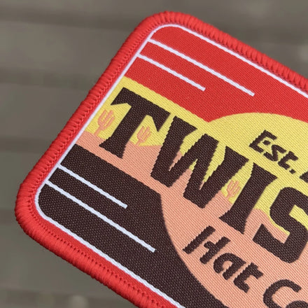 Custom Eco-Friendly Woven Iron-on Patch for Baseball Caps for Hat Usage Fabric Material