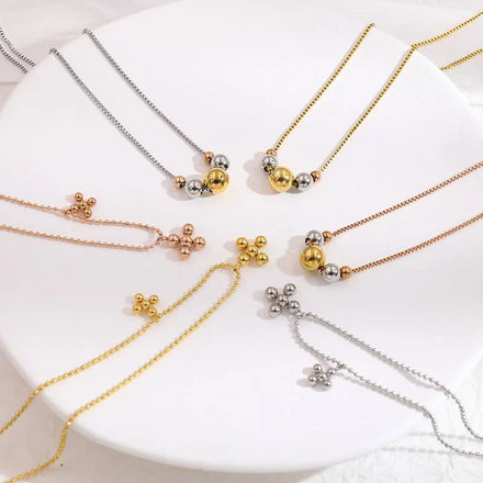 New Fashion Wholesale Jewelry 18k Gold Plated Necklace Geometric Stainless Steel Jewelry Pendant Necklace Charms for Woman Gift