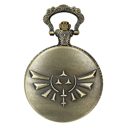 Bronze Skeleton Case Design Quartz Movt Custom Pocket Watch with Chain for Men and Lady