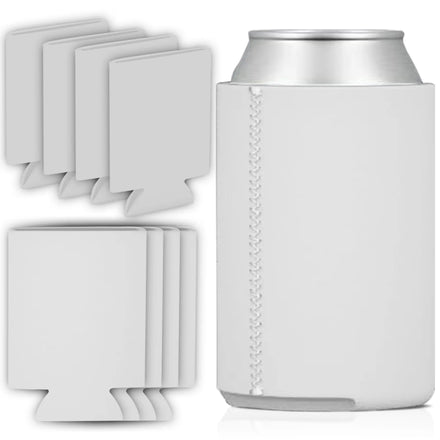 12oz White Insulated Neoprene Foldable Blank Beer Can Cooler