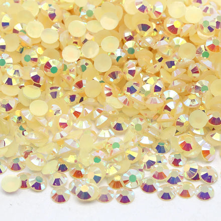 XULIN Wholesale Ab Color Accept Customized Mix Color Flatback Round Half Resin Rhinestone