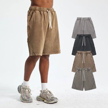 Custom Logo Unisex Loose Design Knee Length Cotton Sweat Shorts Casual Wear 430G French Terry Sweat Shorts