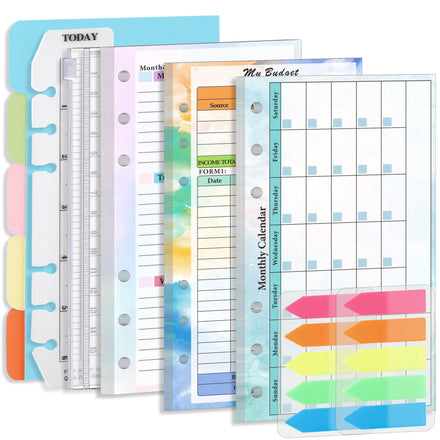 A6 Binder Budget Sheets Monthly Weekly Planner Budget Binders Refilling for Ring Binder Accessories Inner Page Notepad