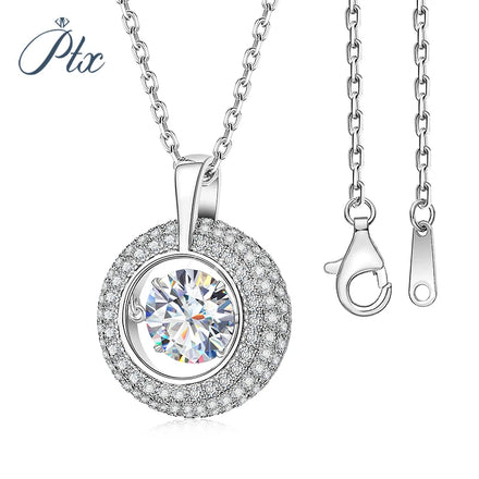 Round-shaped Smart Design VVS 1ct Round Cut Flower Pendant Silver 925 Moissanite Necklace