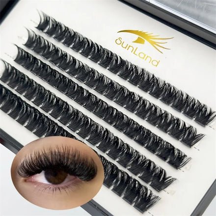 Diy Lash Extensions Kit Own Label 10P -100P Individual 200 Clusters Synthetic Fiber Eyelash Extensions Set