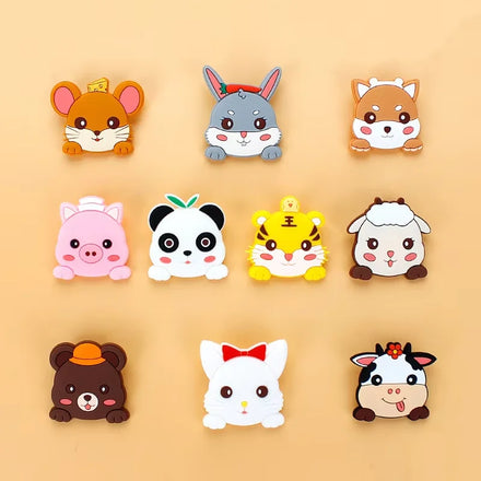 YH-BL020-Eco-friendly Custom Animal Cartoon Logo Soft 3D PVC Rubber Shoe Charms Patches for Decoration Accessories