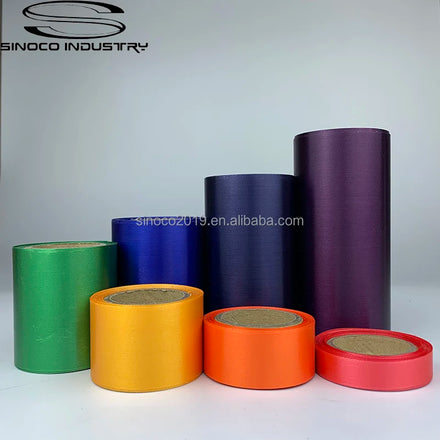SINOCO Luxury 196 Solid Colors Polyester Satin Ribbon 30mm*100m Burgundy Single Double Faces