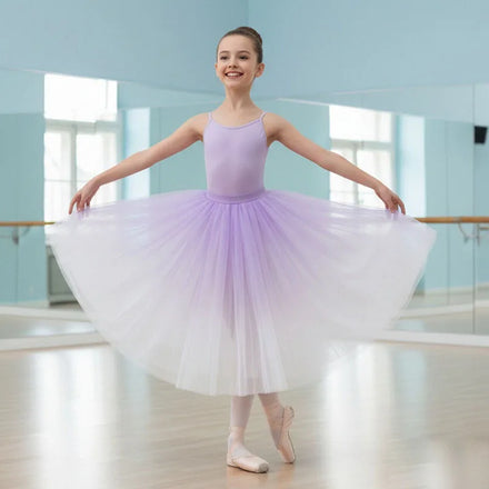 Wholesale Ballerina Ballet Tutus White Black Thick Mesh Lace Long Tutu Elastic Waist Tulle Skirts Ball Skirt