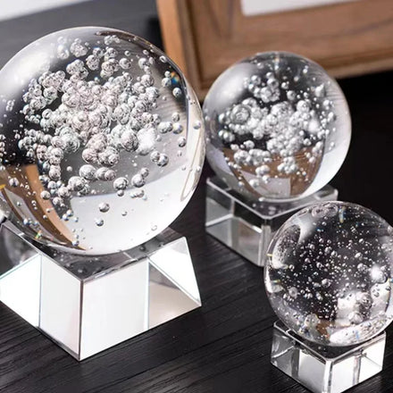 Custom 3D Laser Engraving Logo Crystal Ball With Holder Earth Glass Business Memorial Gift Decoration for Trade Show Giveaways