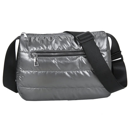 Women Customized Soft Cotton Nylon Padded Crossbody Bags With Shoulder Straps Lightweight Down Cotton Padded Puffy Shoulder Bag